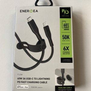 ENERGEA FLOW 60W 3A USB-C to Lightning USB Cable 1.5m