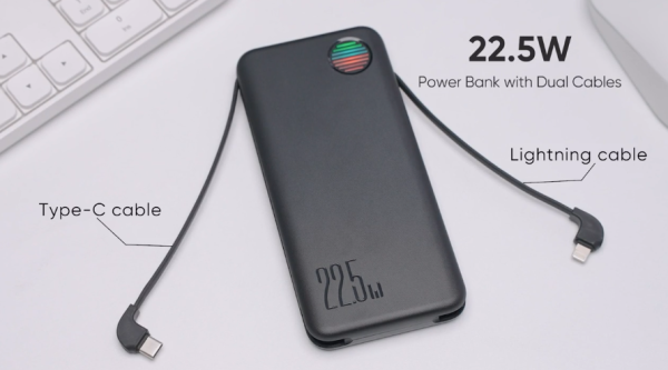 JOYROOM 22.5W Power Bank with Dual Cables 20000mAh