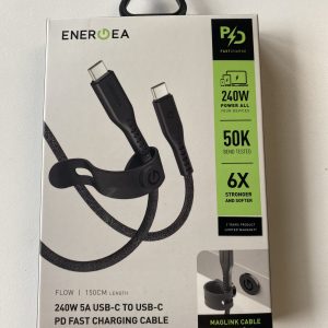ENERGEA FLOW 240W 5A USB-C to USB-C Cable 1.5m