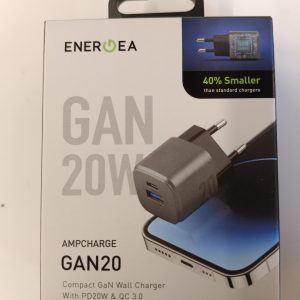 ENERGEA Ampcharge GaN20 20W Wall Charger (USB-A+USB-C)