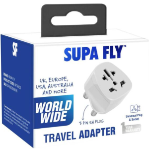 SUPERFLY 3 Pin Travel Adapter Plug