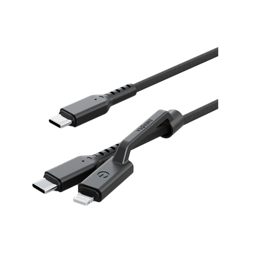 ENERGEA Flow Duo 240W 2-in-1 USB-C to USB-C/Lightning Cable 1.5m