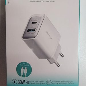JOYROOM 30W Dual-Port (1A1C) Charger with USB-C to USB-C Cable